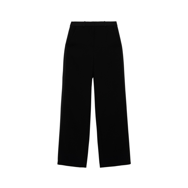 SIMKHAI Sabela Satin Crepe Wide Leg Pant in Black