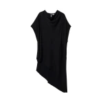 SIMKHAI Sadia Satin Mini Cape Dress in Black