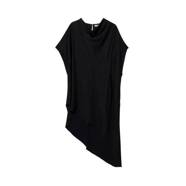 SIMKHAI Sadia Satin Mini Cape Dress in Black