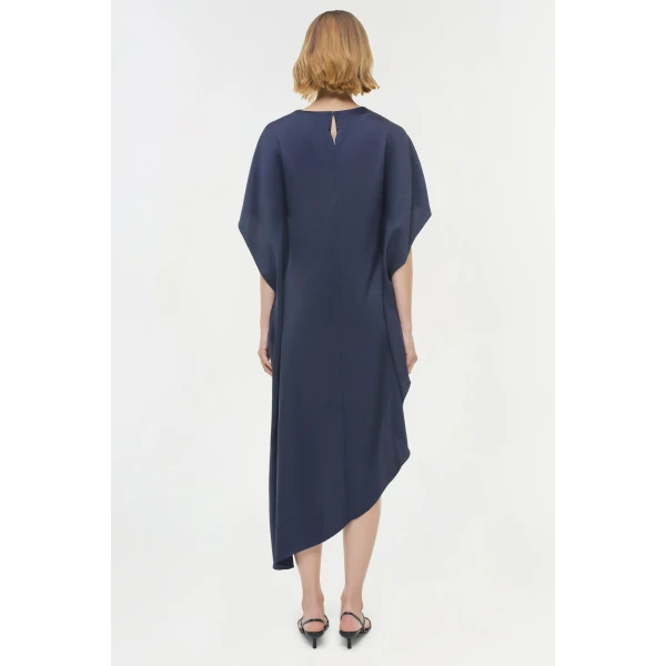 Sadia Satin Mini Cape Dress in Midnight - Image 5
