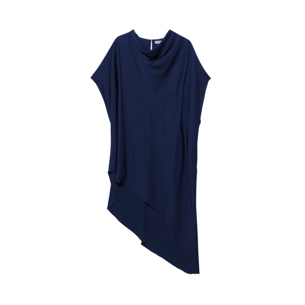 SIMKHAI Sadia Satin Mini Cape Dress in Midnight