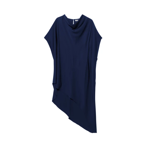 SIMKHAI Sadia Satin Mini Cape Dress in Midnight