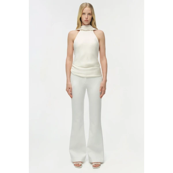 Samira Satin Cape Top in Ivory - Image 6