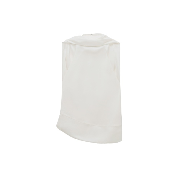 SIMKHAI Samira Satin Cape Top in Ivory