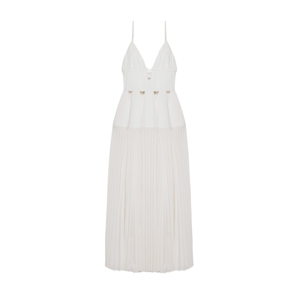 SIMKHAI Selene Pleated Cotton Gown in White
