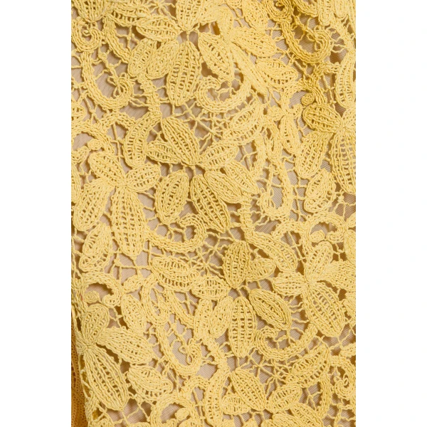 Sera Floral Raffia Bustier Midi Dress in Golden Haze - Image 6