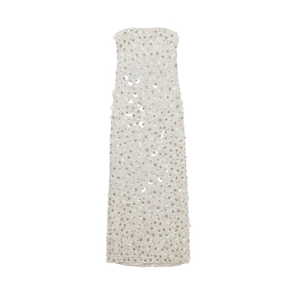 SIMKHAI Serafina Strapless Embellished Gown in Ivory