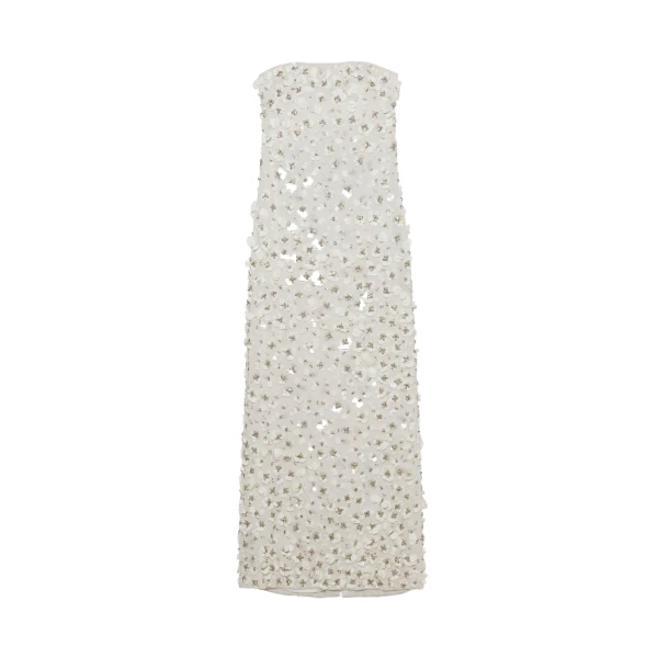 Serafina Strapless Embellished Gown in Ivory
