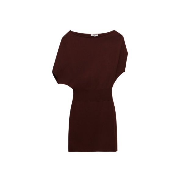 SIMKHAI Shania Off Shoulder Mini Dress in Mahogany