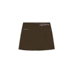 SIMKHAI Sheridan Mini Skirt in Dark Olive Multi