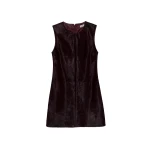 SIMKHAI Sonoma Calf Hair Mini Dress in Fig