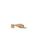 SIMKHAI Stella Suede Block Heel in Light Camel