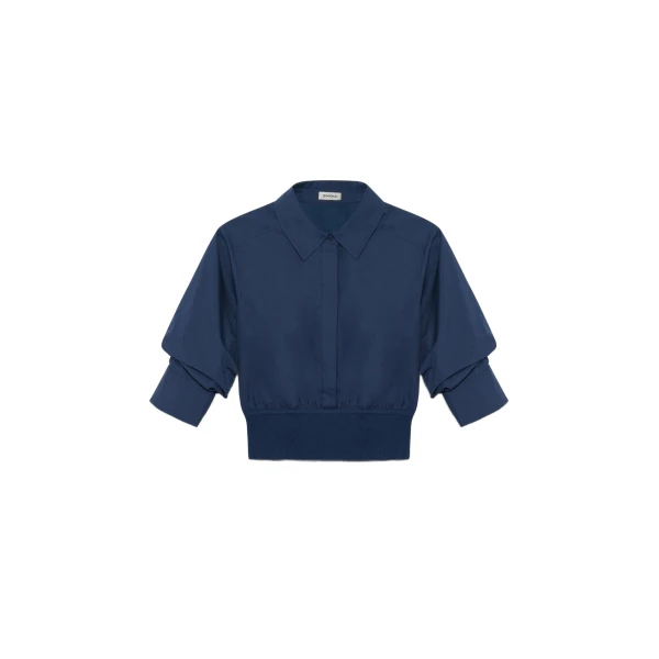 SIMKHAI Stiles Cotton Shirt in Midnight