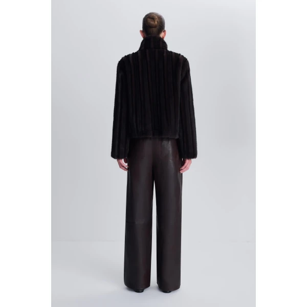 Sudie Faux Fur Jacket in Dark Chocolate - Image 5