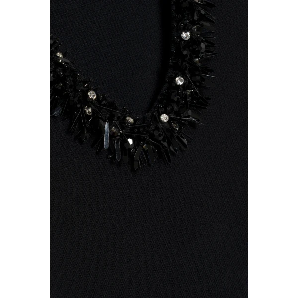Suki Compact Knit Mini Dress in Black - Image 6