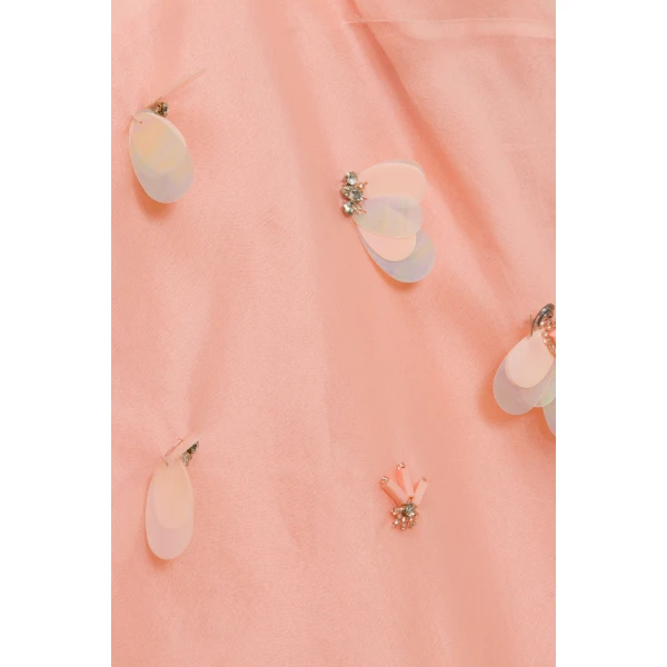 Sumi Embellished Organza Mini Dress in Bubblegum - Image 6