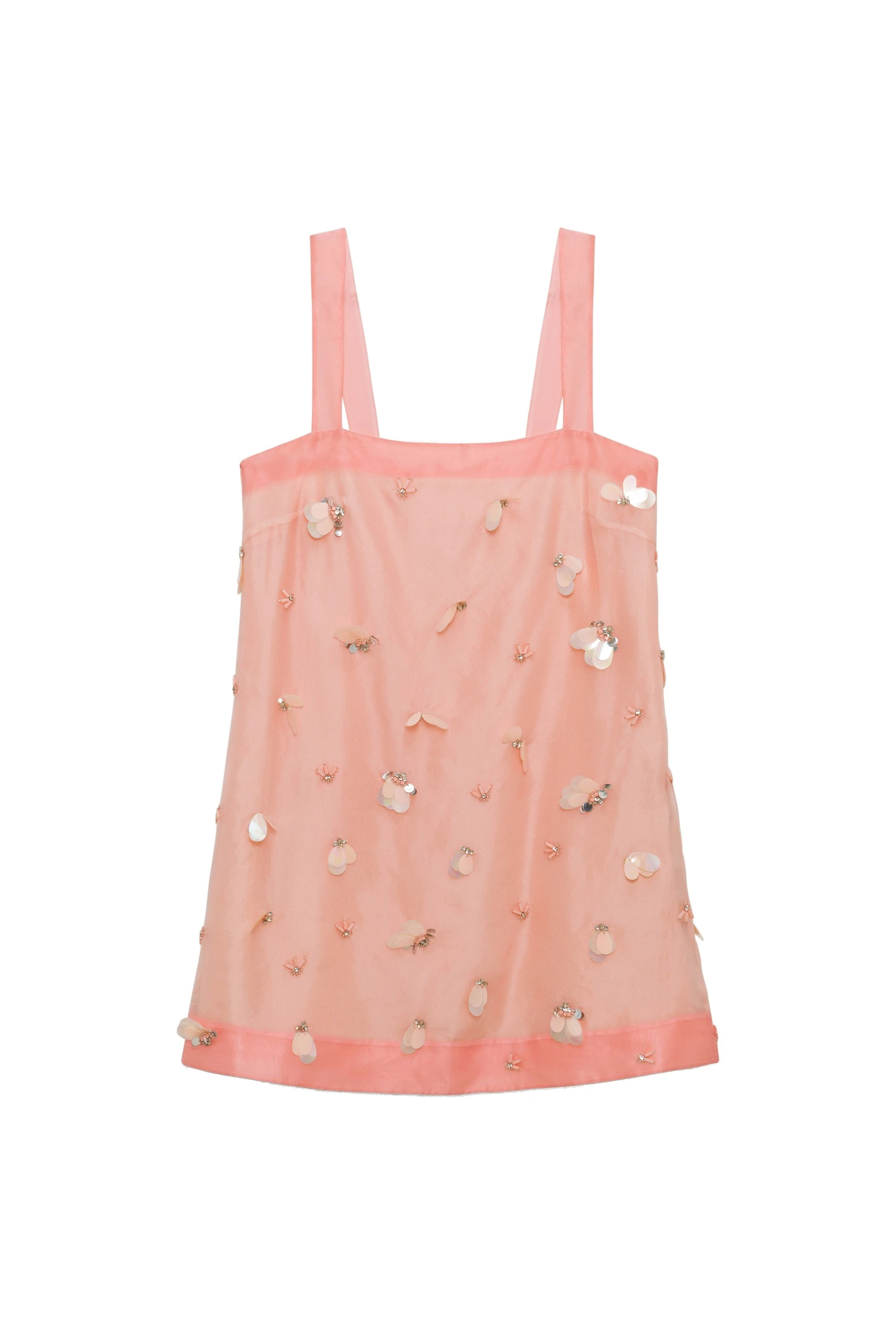 SIMKHAI Sumi Embellished Organza Mini Dress in Bubblegum SIMKHAI Sumi Embellished Organza Mini Dress in Bubblegum