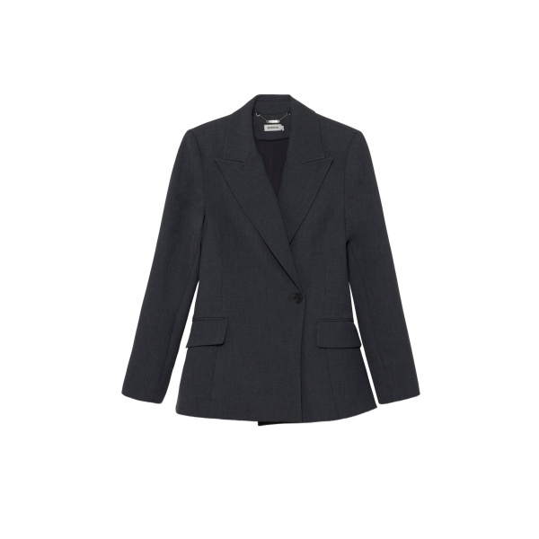SIMKHAI Surabhi Hourglass Blazer in Dark Charcoal