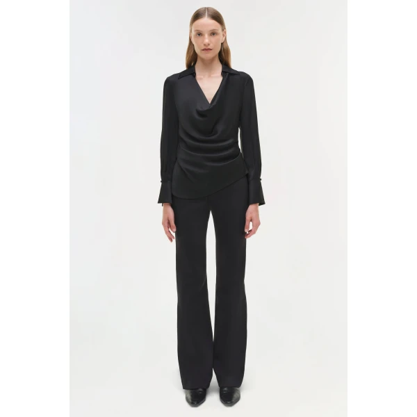 Symone Satin Top in Black - Image 6