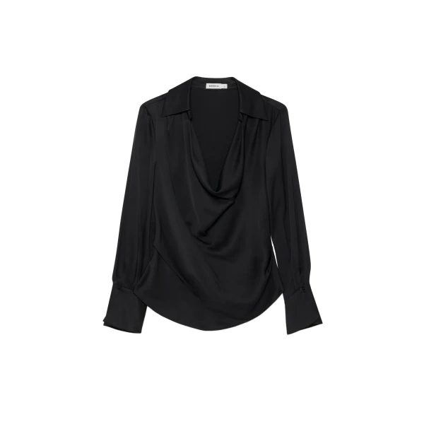 SIMKHAI Symone Satin Top in Black