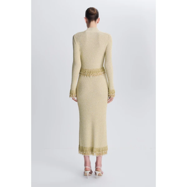 Tali Pearl Fringe Top in Gold - Image 5