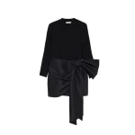 SIMKHAI Tedda Taffeta Knit Mini Dress in Black
