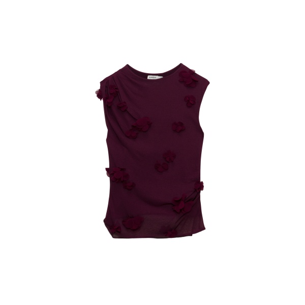 SIMKHAI Tessa Floral Applique Top in Fig
