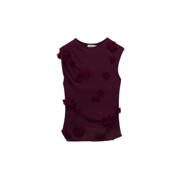 SIMKHAI Tessa Floral Applique Top in Fig