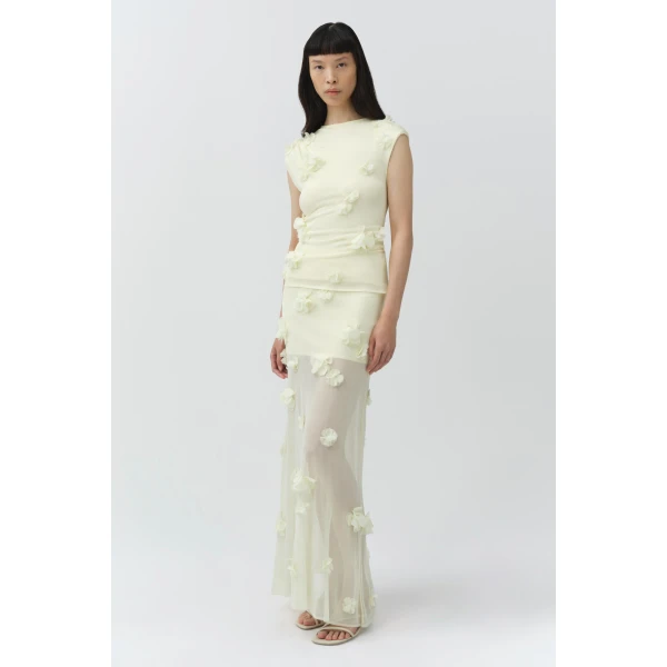 Tessa Floral Applique Top in Yolk - Image 5