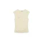 SIMKHAI Tessa Floral Applique Top in Yolk
