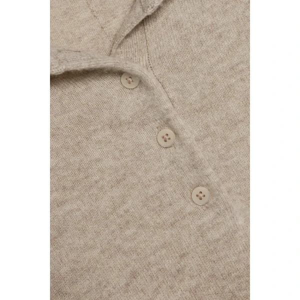 Twila Cashmere Polo in Stone - Image 6
