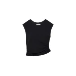 SIMKHAI Valen Draped Jersey Top in Black