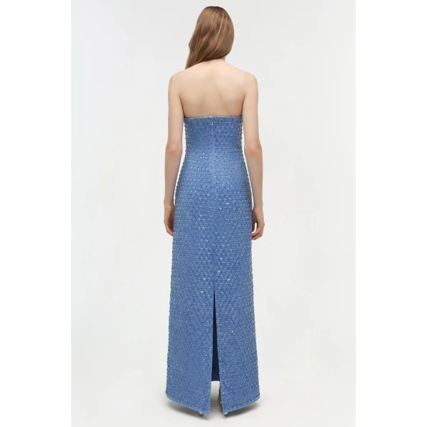 Vanessa Embellished Bustier Midi Dress in Periwinkle - Image 6