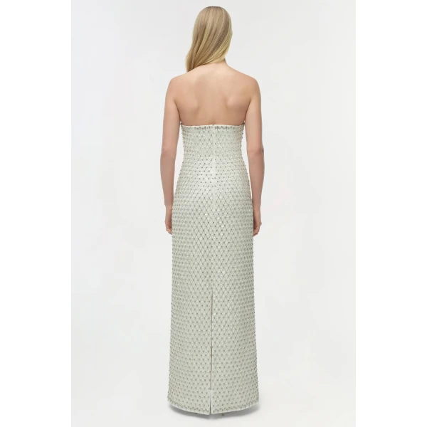 Vanessa Embellished Bustier Midi Dress in White - Image 5