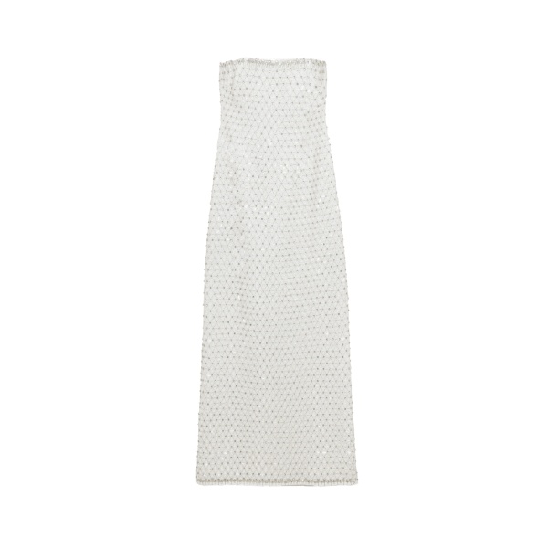 SIMKHAI Vanessa Embellished Bustier Midi Dress in White