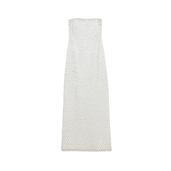 SIMKHAI Vanessa Embellished Bustier Midi Dress in White