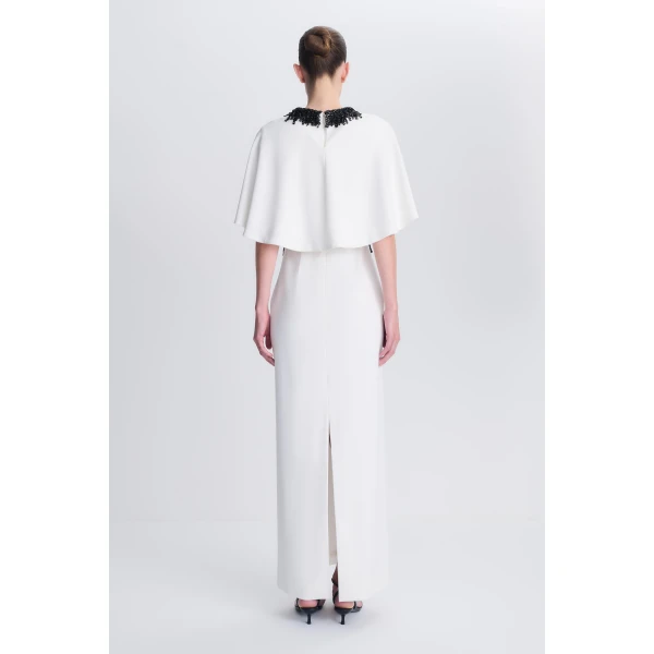 Vantrel Embellished Gown in Ivory - Image 5