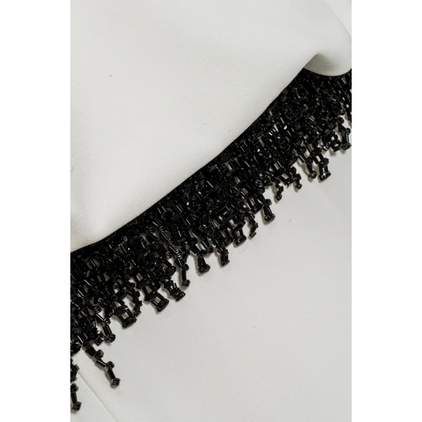 Vantrel Embellished Gown in Ivory - Image 6
