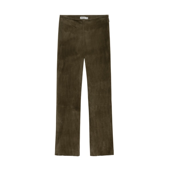 SIMKHAI Veda Cropped Suede Pant in Sea Turtle