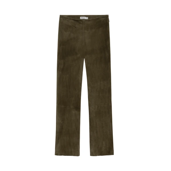SIMKHAI Veda Cropped Suede Pant in Sea Turtle