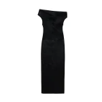 SIMKHAI Vessia Leather Midi Dress in Black