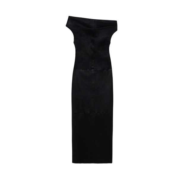 SIMKHAI Vessia Leather Midi Dress in Black