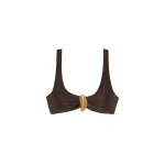 SIMKHAI Veyra Shell Bikini Top in Chocolate