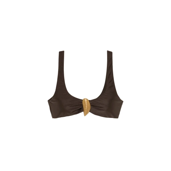 Veyra Shell Bikini Top in Chocolate