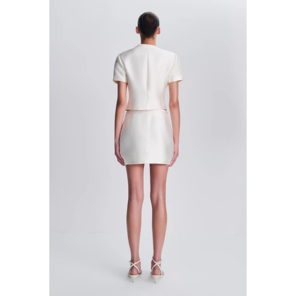 Viana Mini Skirt in Ivory - Image 5