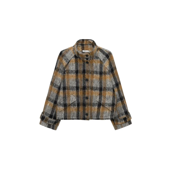 SIMKHAI Virelle Plaid Jacket in Grey Multi