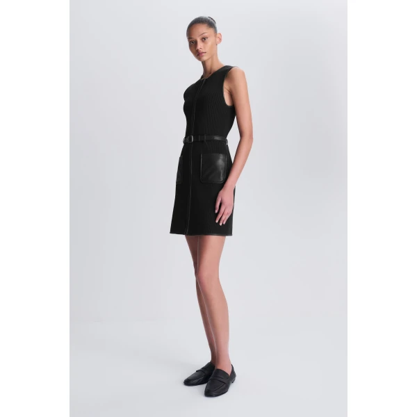 SIMKHAI Viretta Knit Mini Dress in Black