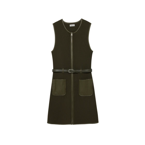 Viretta Knit Mini Dress in Dark Olive