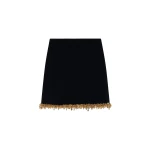 SIMKHAI Wendy Compact Knit Mini Skirt in Black Gold