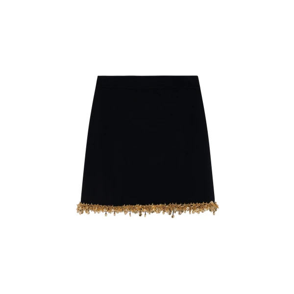 Wendy Compact Knit Mini Skirt in Black Gold